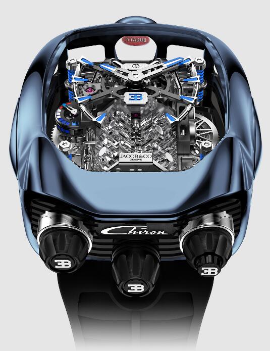 Review Jacob & Co BUGATTI CHIRON BLUE TITANIUM BU200.20.AK.AB.B Replica watch - Click Image to Close